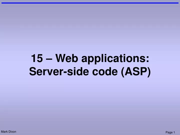 15 web applications server side code asp