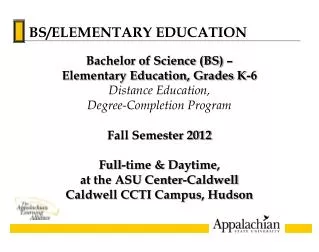 Bachelor of Science (BS) – Elementary Education, Grades K-6 Distance Education,