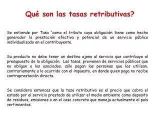 qu son las tasas retributivas