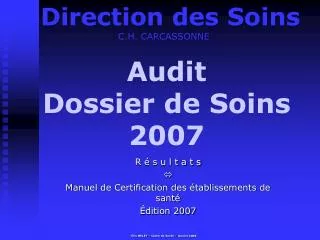 audit dossier de soins 2007