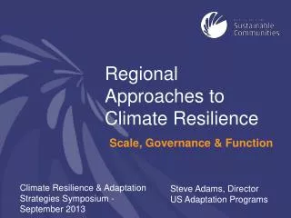 Regional Approaches to Climate Resilience
