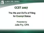 CCST 2007 - slide 1