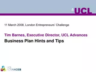 11 March 2008, London Entrepreneurs’ Challenge