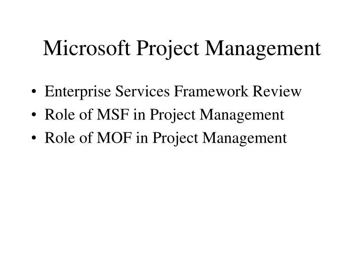 microsoft project management