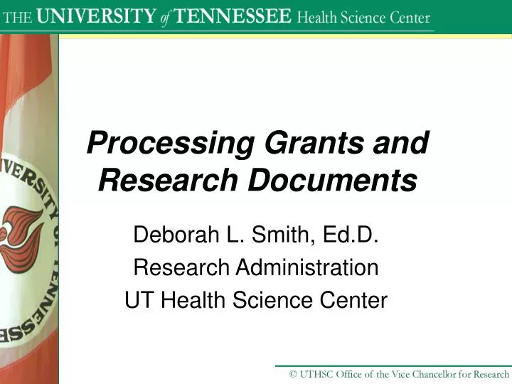 processing grants and research documents