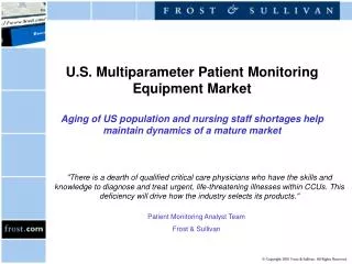 Patient Monitoring Analyst Team Frost &amp; Sullivan