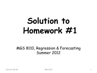 Solution to Homework #1