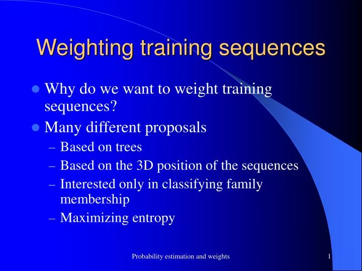 weighting training sequences