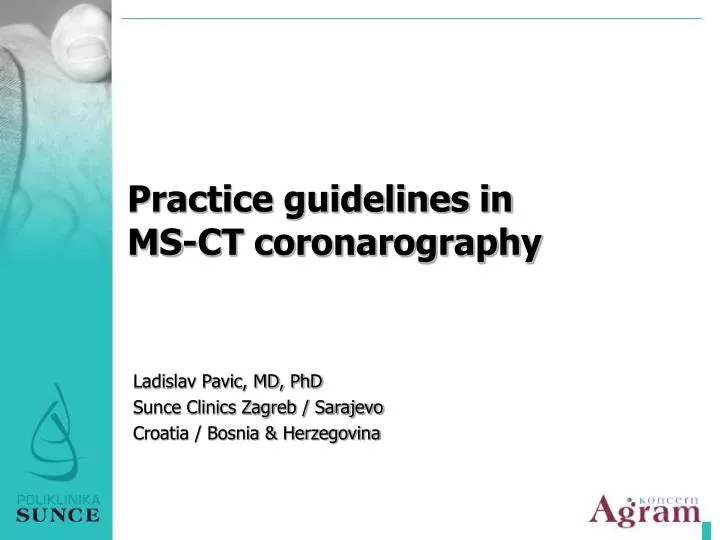 practice guidelines in ms ct coronarography