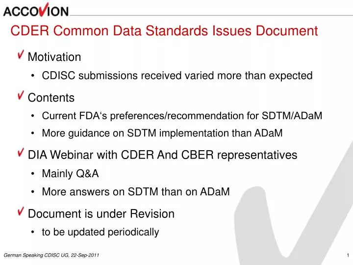 cder common data standards issues document