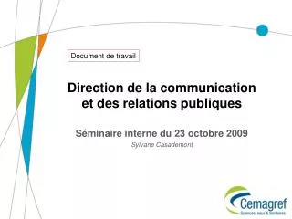 direction de la communication et des relations publiques