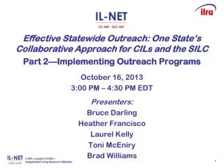 Effective Statewide Outreach: One State’s Collaborative Approach for CILs and the SILC