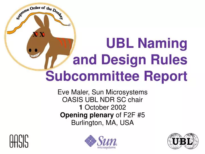 ubl naming and design rules subcommittee report