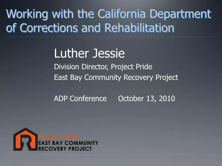 working with the california department of corrections and rehabilitation