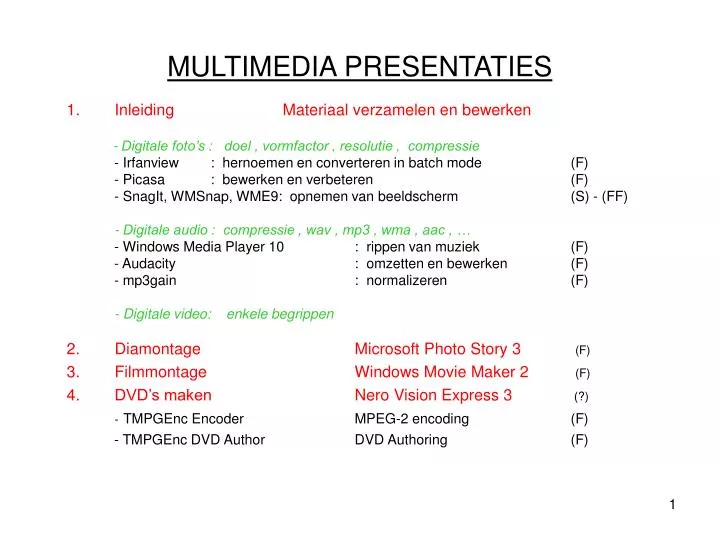 multimedia presentaties