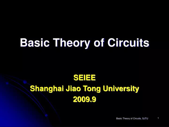 basic theory of circuits