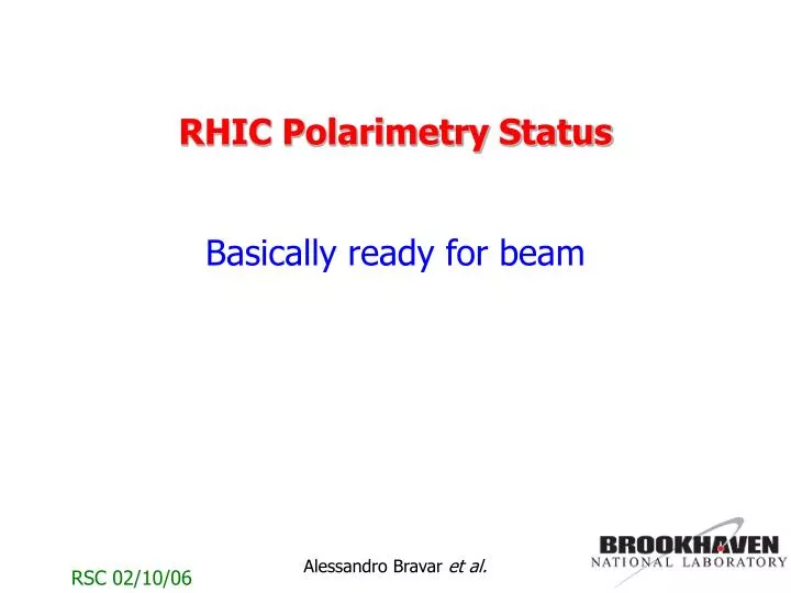 rhic polarimetry status