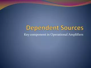 Dependent Sources