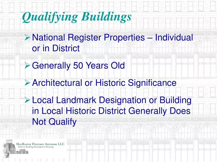 qualifying buildings