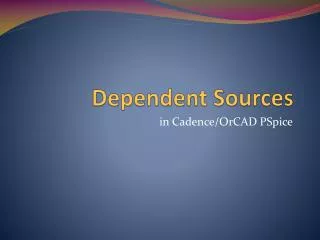 Dependent Sources
