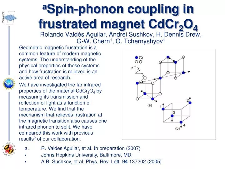 a spin phonon coupling in frustrated magnet cdcr 2 o 4