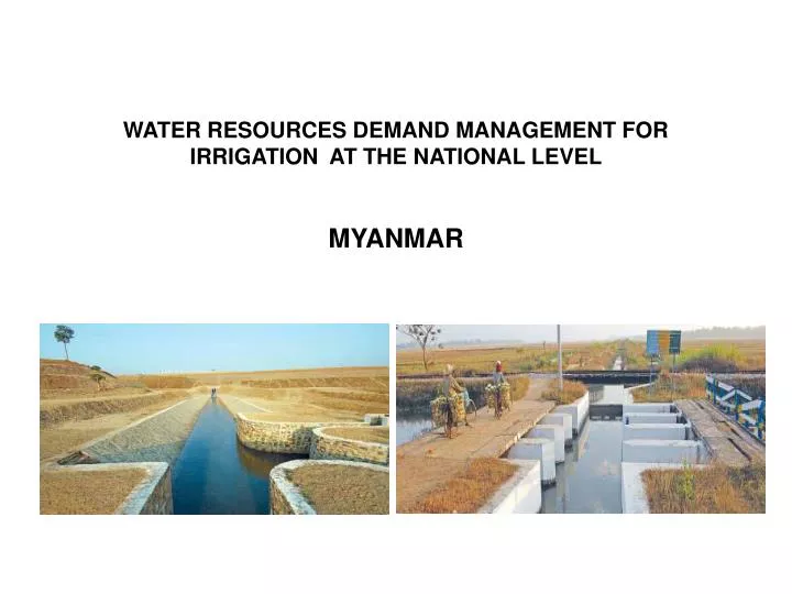 water resources demand management for irrigation at the national level
