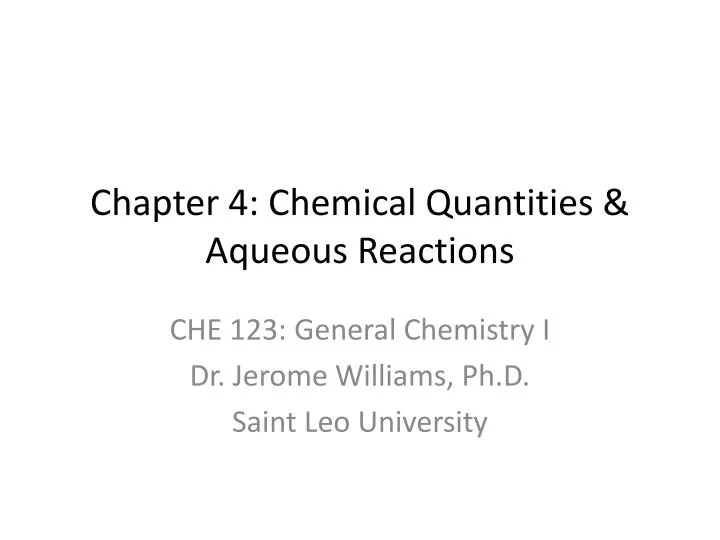 chapter 4 chemical quantities aqueous reactions