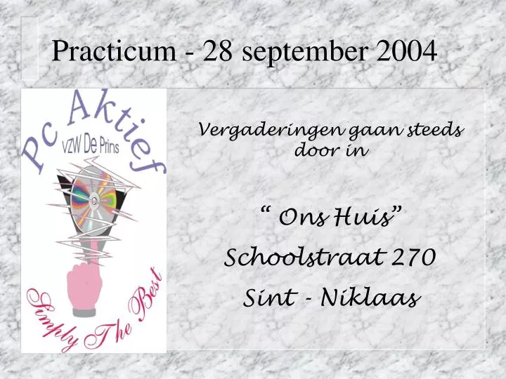 practicum 28 september 2004