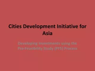 Cities Development Initiative for Asia