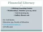 Financial Literacy Lifelong Learning Centre - slide 1