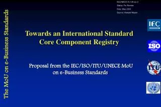 Towards an International Standard Core Component Registry