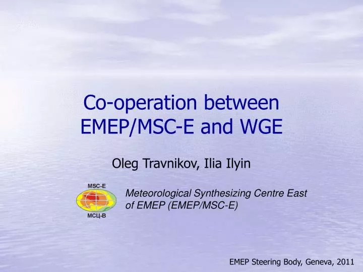 co operation between emep msc e and wge