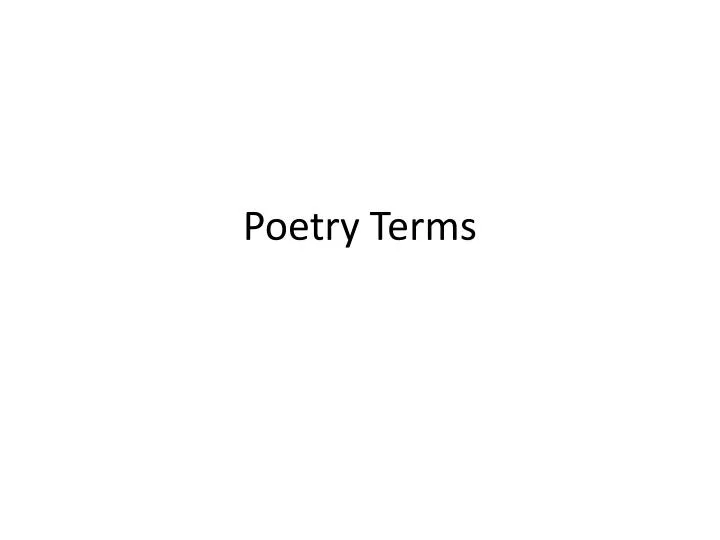 poetry terms