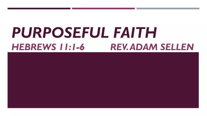 purposeful faith