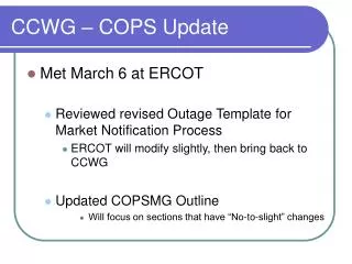 CCWG – COPS Update