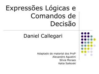 express es l gicas e comandos de decis o