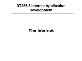 DT266/3 Internet Application Development