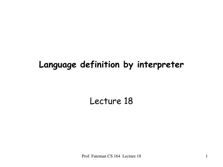 language definition by interpreter