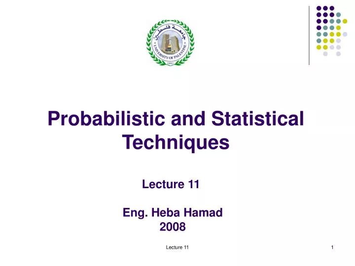 probabilistic and statistical techniques