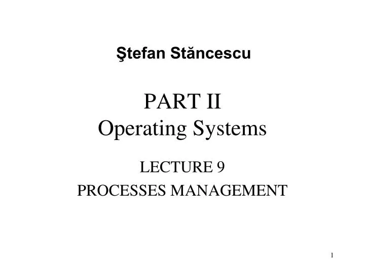 part ii operating systems