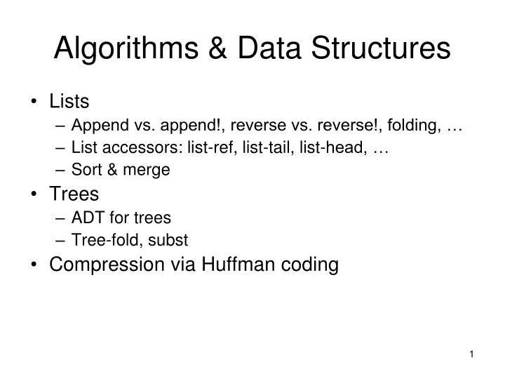 algorithms data structures