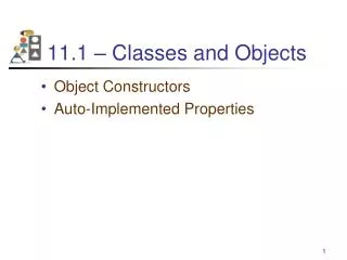 11.1 – Classes and Objects