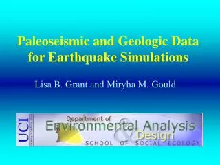 Paleoseismic and Geologic Data for Earthquake Simulations