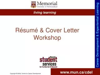Résumé &amp; Cover Letter Workshop