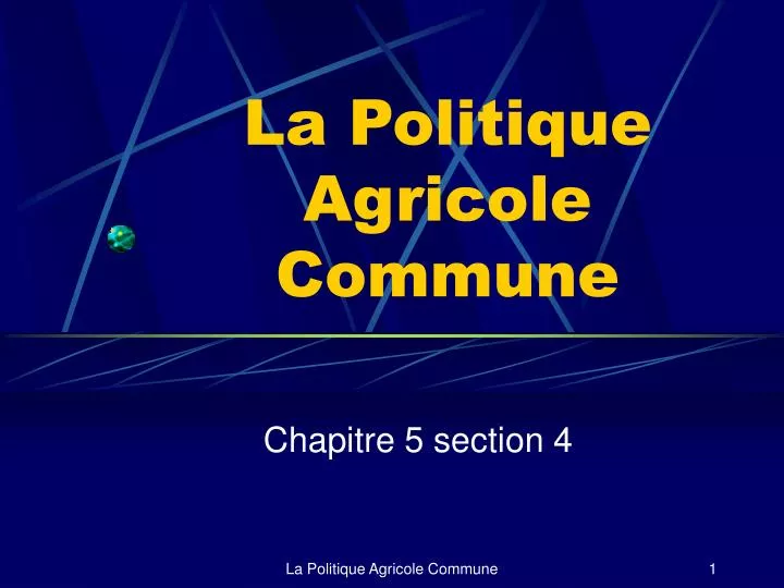 la politique agricole commune