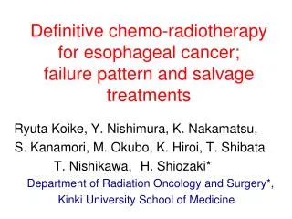 Definitive chemo-radiotherapy for esophageal cancer; failure pattern and salvage treatments