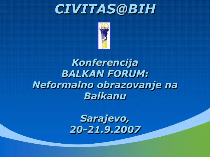 konferencija balkan forum neformalno obrazovanje na balkanu sarajevo 20 2 1 9 2007