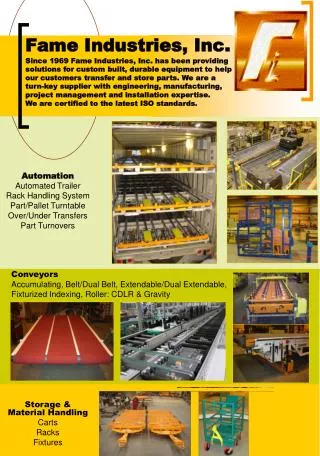 Automation Automated Trailer Rack Handling System Part/Pallet Turntable Over/Under Transfers