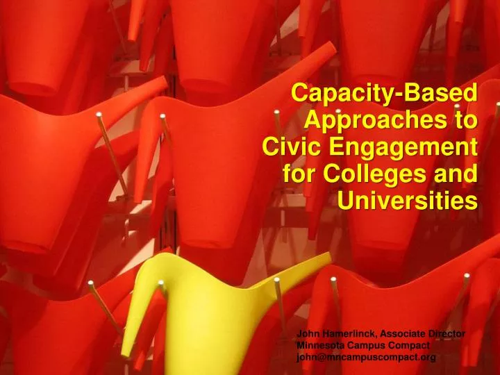 capacity based approaches to civic engagement for colleges and universities