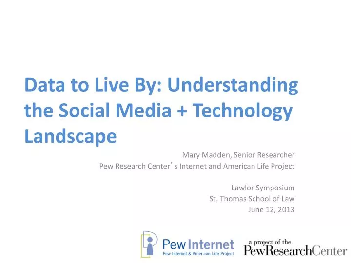 data to live by understanding the social media technology landscape